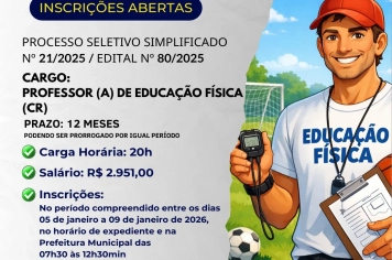 Processo Seletivo Professor de Educação Física 