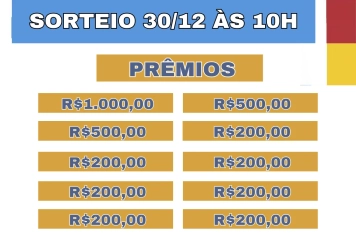 Sorteio da 2ª Edição do Nota Fiscal será dia 30 de dezembro
