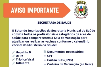 Aviso para Profissionais da Saúde