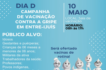 Entre-Ijuís realizará dia D de vacinação contra a gripe neste sábado