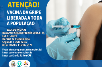 Vacina da gripe está liberada para toda a população