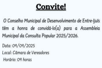 Convite para Assembleia para Consulta Popular 2025/2026