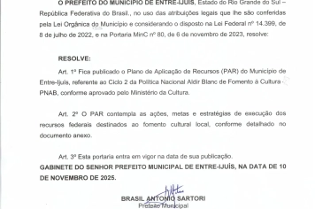 Entre-Ijuís tem Plano de Ação da PNAB habilitado pelo Ministério da Cultura