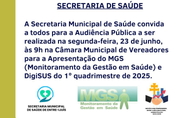 Audiência Pública para Apresentação do MGS