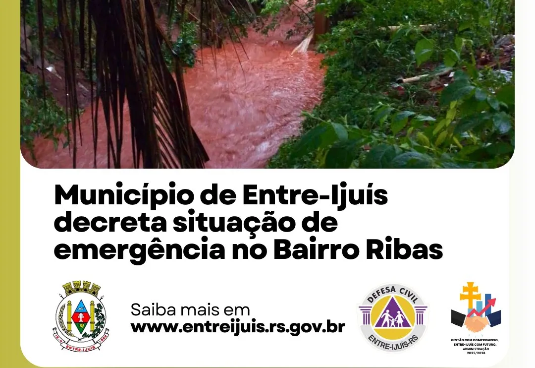 Entre-Ijuís decreta situação de emergência no bairro Ribas