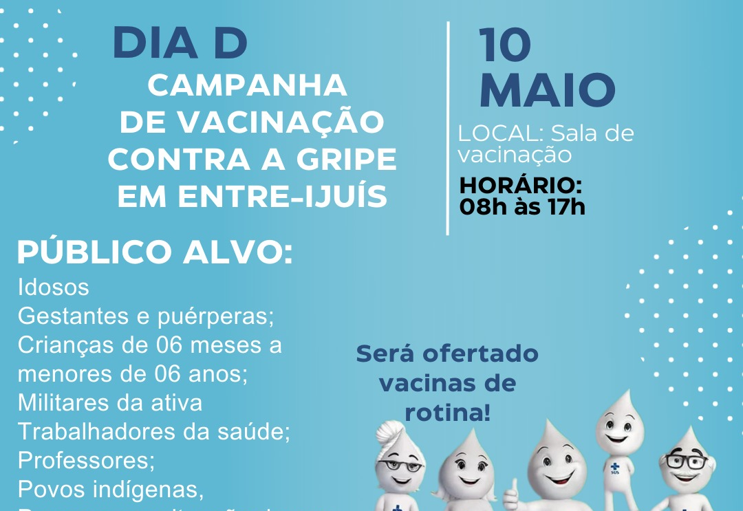 Entre-Ijuís realizará dia D de vacinação contra a gripe neste sábado