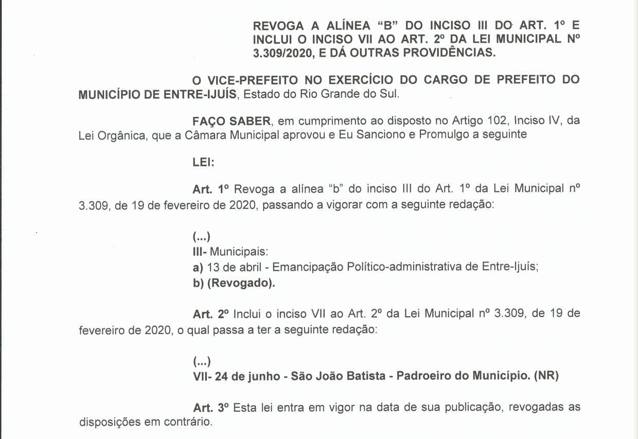 24 de junho passa a ser considerado Ponto Facultativo