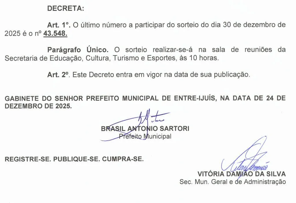Divulgado o último número apto da Campanha Nota Fiscal Premiada